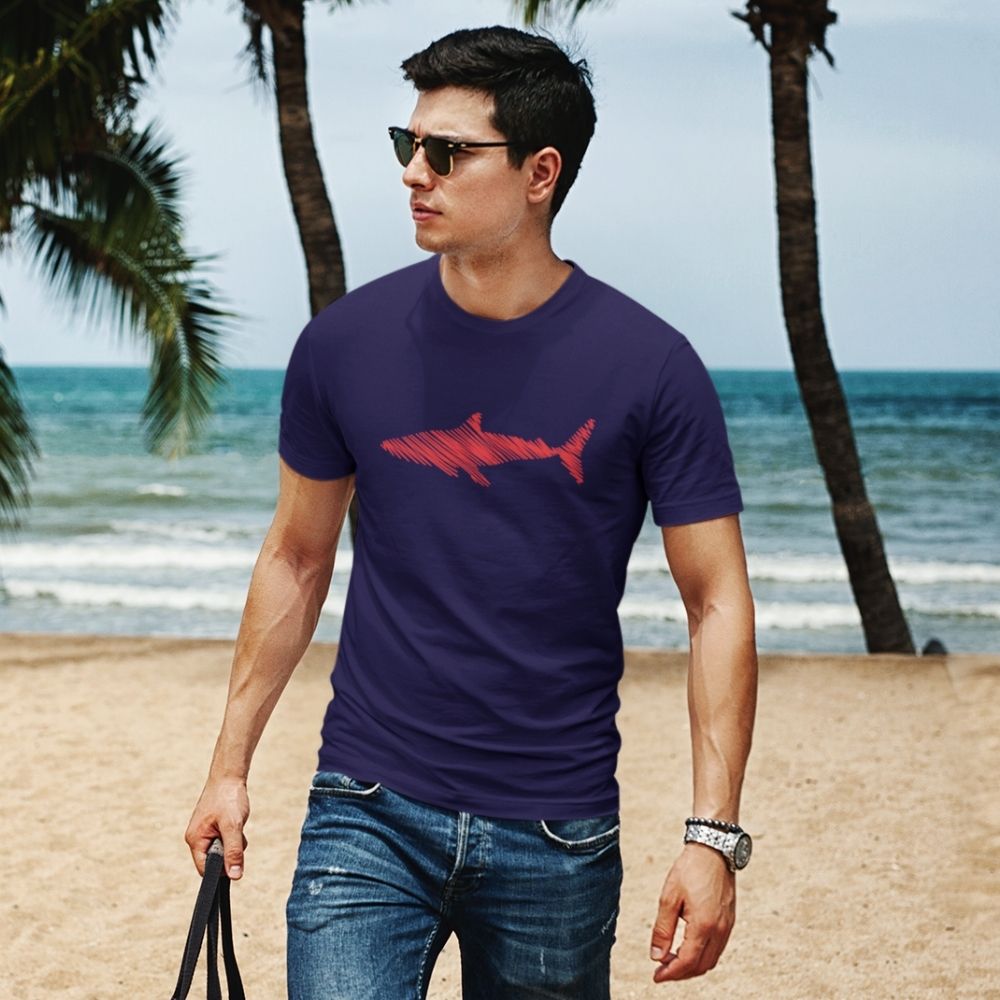 camiseta tiburón navy