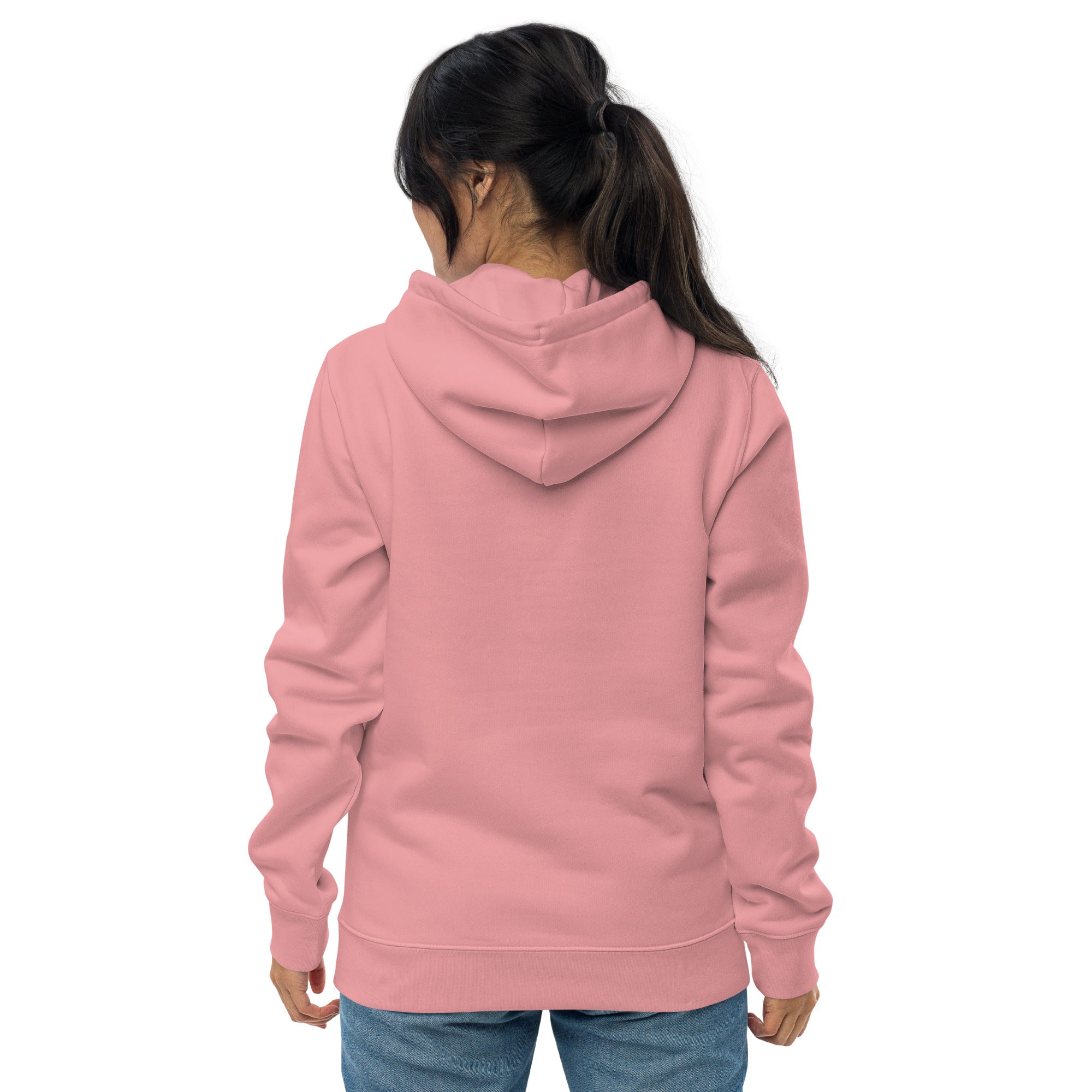 Sudadera orgánica con capucha rosa unisex